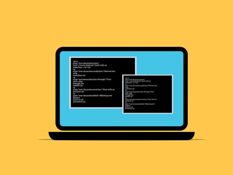 HTML - Computer mit Code